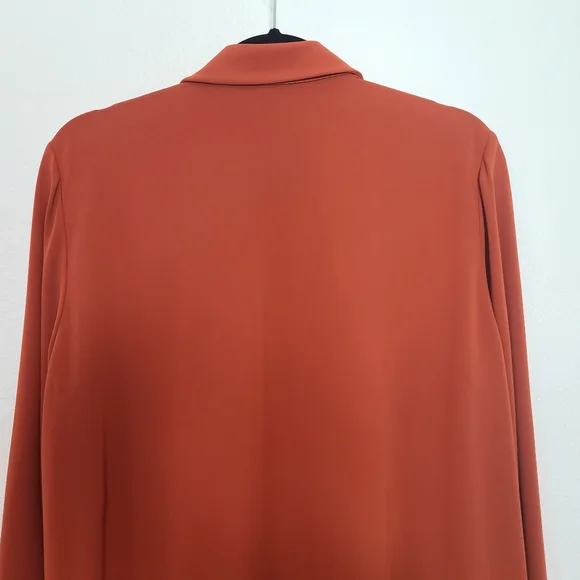 Lafayette 148 Women’s Rainey Matte Jersey Open Front Blazer–Rust Orange–Size L - Picture 10 of 11